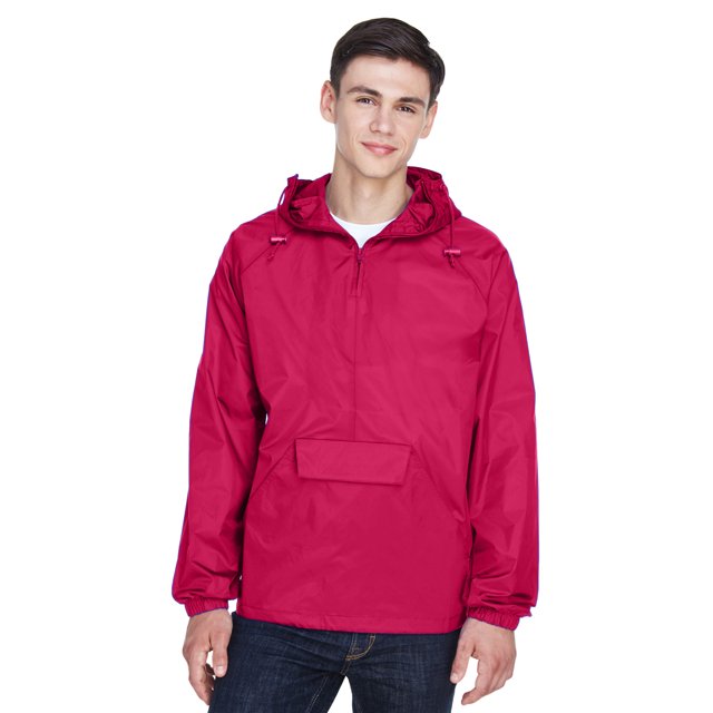 Chaqueta plegable con capucha y cierre de un cuarto para adulto ROJO XL ultraclub 8925