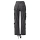 thumbnail image 4 of Gibobby Leggings vaqueros de punto ancha rectos de mezclilla para mujer Pantalones casuales con bolsillo (Dark Gray, M), 4 of 5