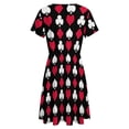 thumbnail image 5 of Playing Card Suits Inverted Women's Dress Short Sleeve Summer Sundress Summer Women Clothes, 5 of 7