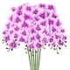 thumbnail image 1 of Uxcell 6-Pack Flores de Orquídea Artificial 9 Pétalos Grandes 37 Pulgadas Ramo de Seda Phalaenopsis Púrpura Oscuro Blanco Falsas Orquídeas para Hogar/Boda, 1 of 1