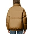 thumbnail image 4 of Kilaqueen Quilted Puffer Jacket for Women Long Sleeve Solid Color Full Zipper Padded Coat with Pockets 2025 Winter Warm Outerwear, 4 of 6