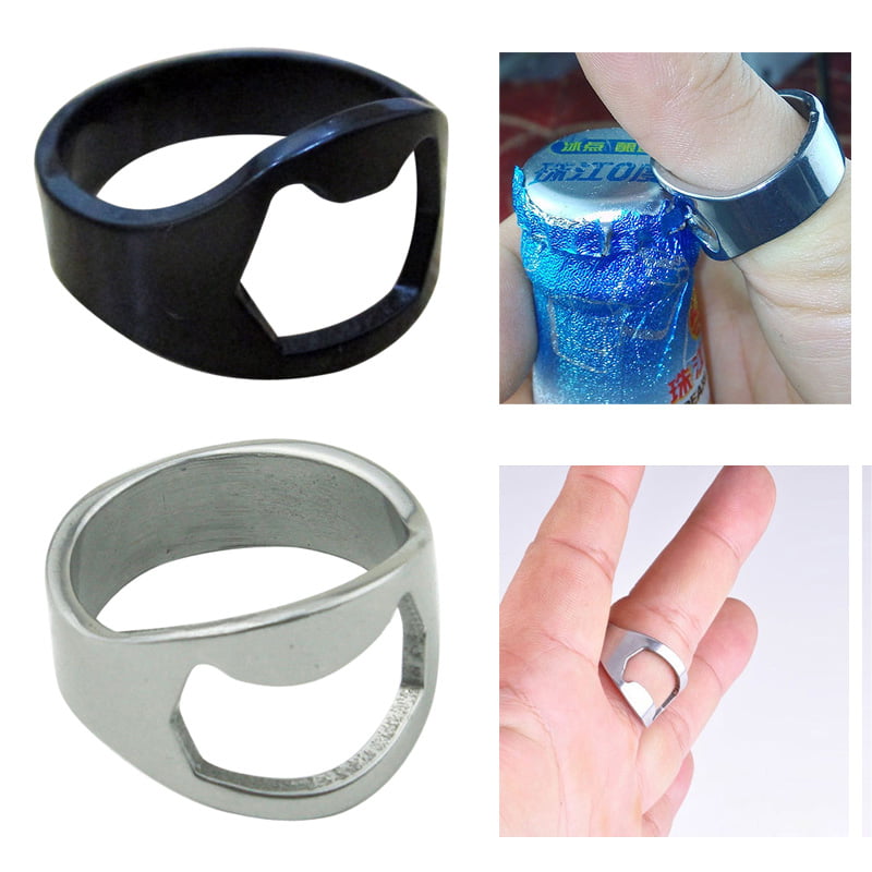 1PC 5 Colors Versatile Stainless Steel Ring Bottle Opener Beer Corkscrew Rings 