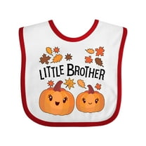 Inktastic Little Brother Pumpkins with Fall Leaves Boys Baby Bib