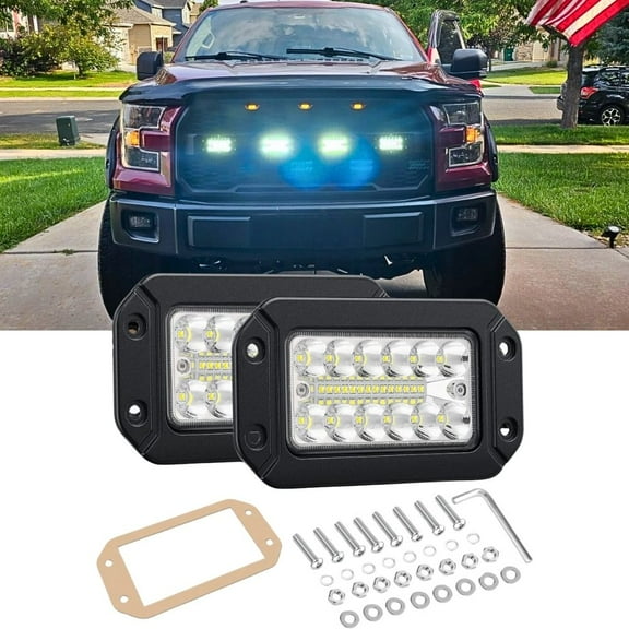 Nilight Flush Mount Led Light Pods 2Pcs 6inch 39W Upgraded Spot Flood Combo Beam Driving Light Led Work Light Backup Light Reverse Light Grill Mount Light for Offroad 4x4 Truck SUV