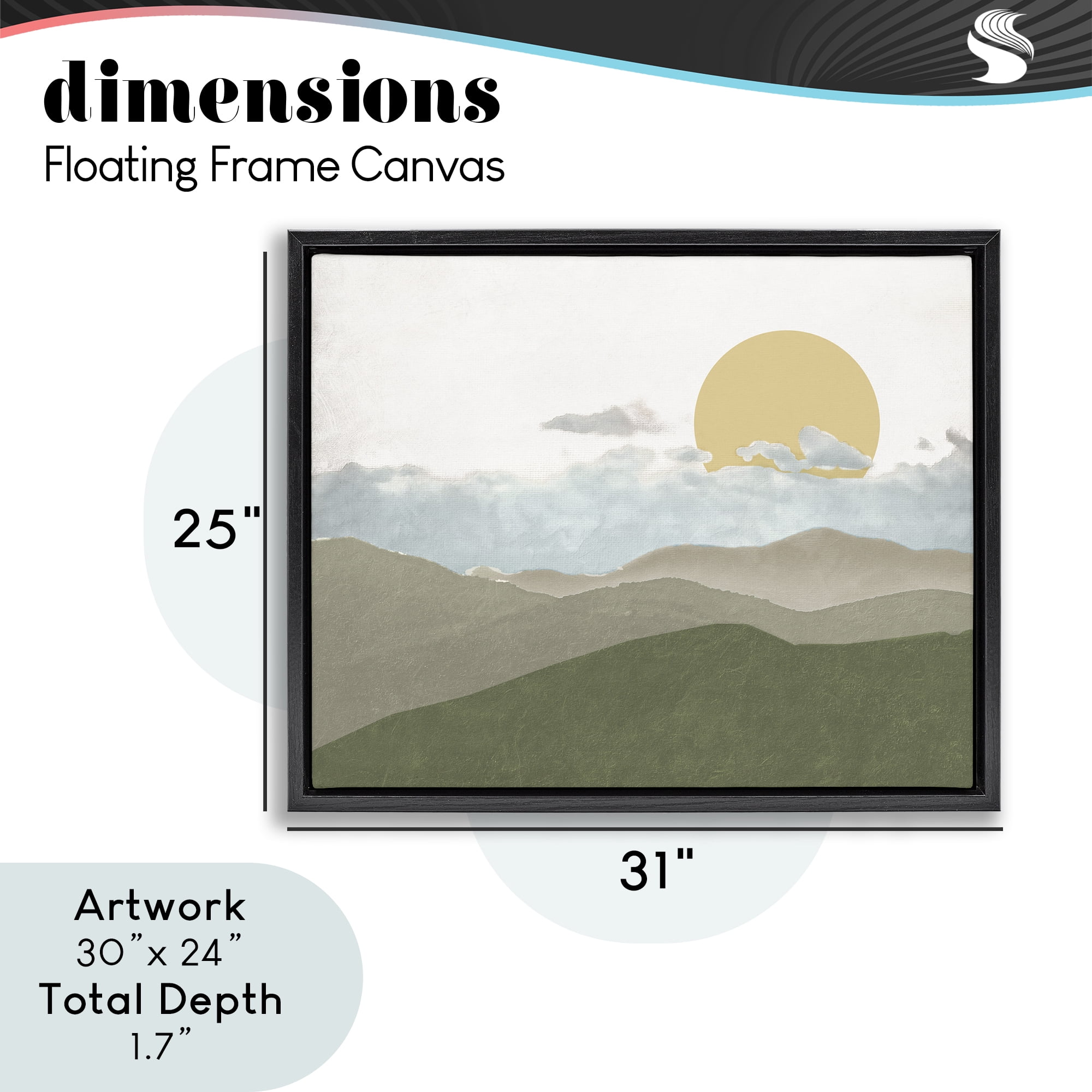 Stupell Industries Earthen Dreams Sunrise Black Framed Floater Canvas Wall Art, design by Elizabeth Medley