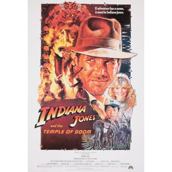 Z Posters Indiana Jones Temple Doom Movie Poster 11inx17in Wall Art 11x17 poster Color Category: Multi, Unframed, Ages: Adults, Rectangle