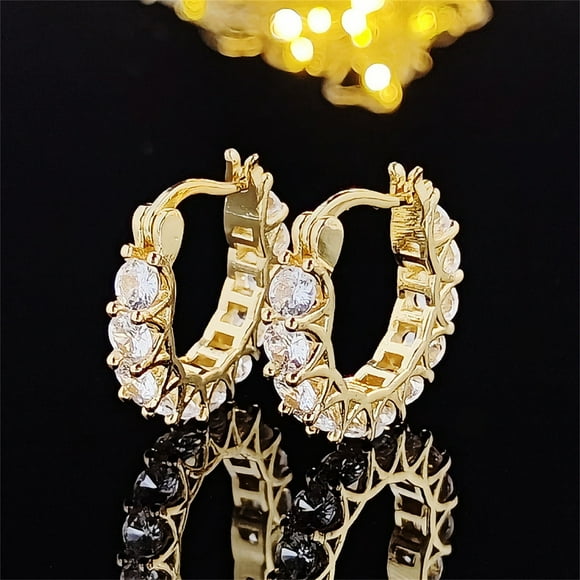 Rkstn Earrings Earrings French Full-Studded Temperament Women's Lace Earrings Wedding Gift Dating Fake Earrings Makeup