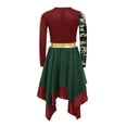 thumbnail image 4 of inlzdz Robe de Danse Imprimée pour Filles Manches Longues Bloc de Couleur Asymétrique Liturgique Robe d'Église Bourgogne Vert Armée 12, 4 of 5