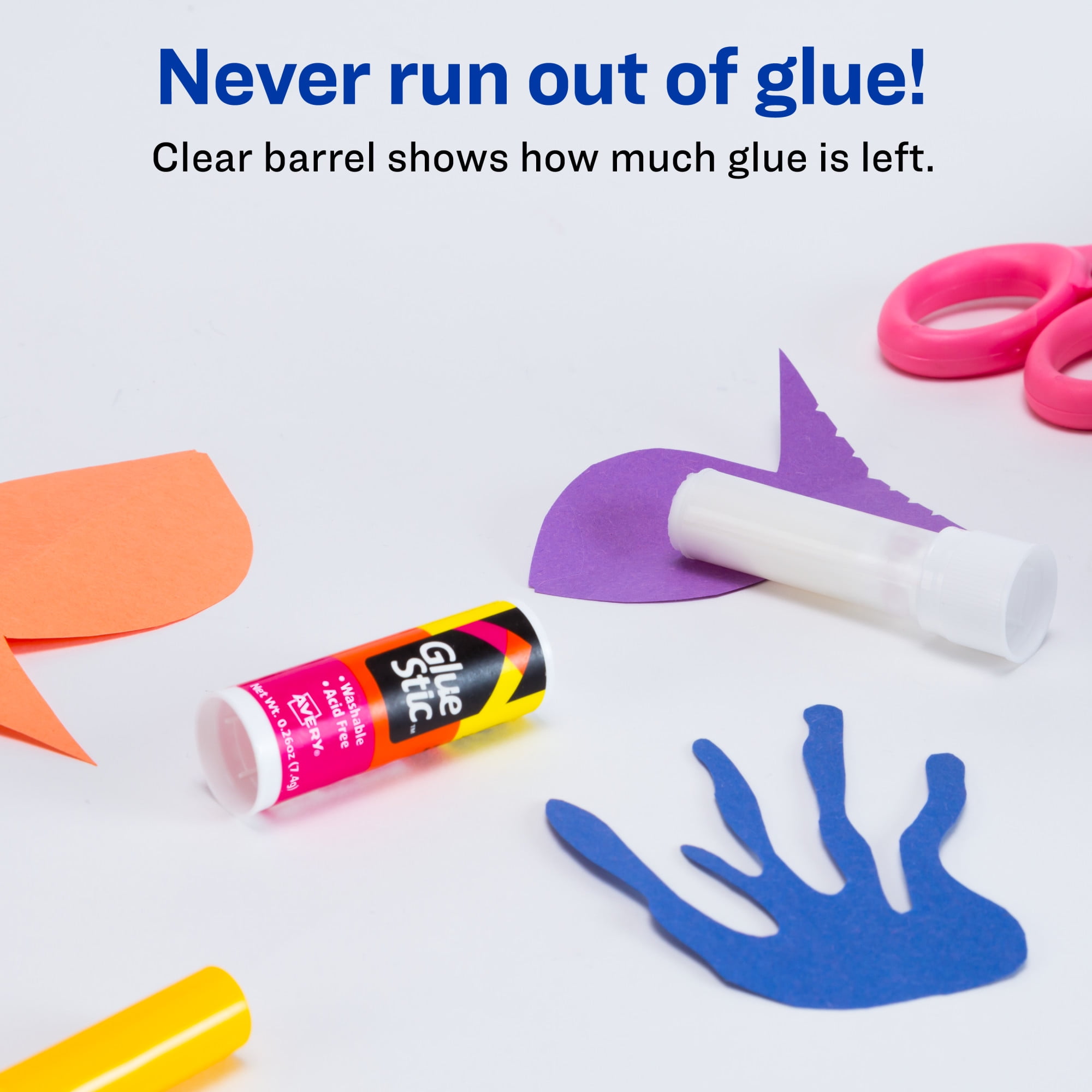 Avery® Glue Stic™, Washable, Nontoxic, Permanent Adhesive, 0.26 oz., 6  Sticks (98095)