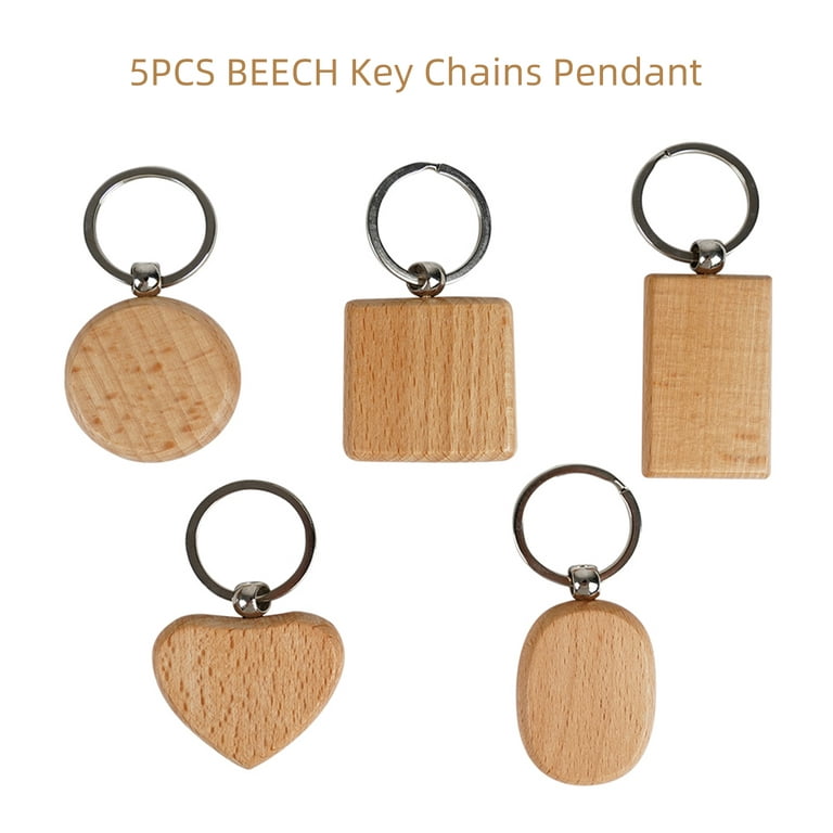 Homemaxs 16 Pcs Wooden Keychain DIY Lettering Key Chain Pendants Keyring Making Supplies, Adult Unisex, Size: 9x3cm