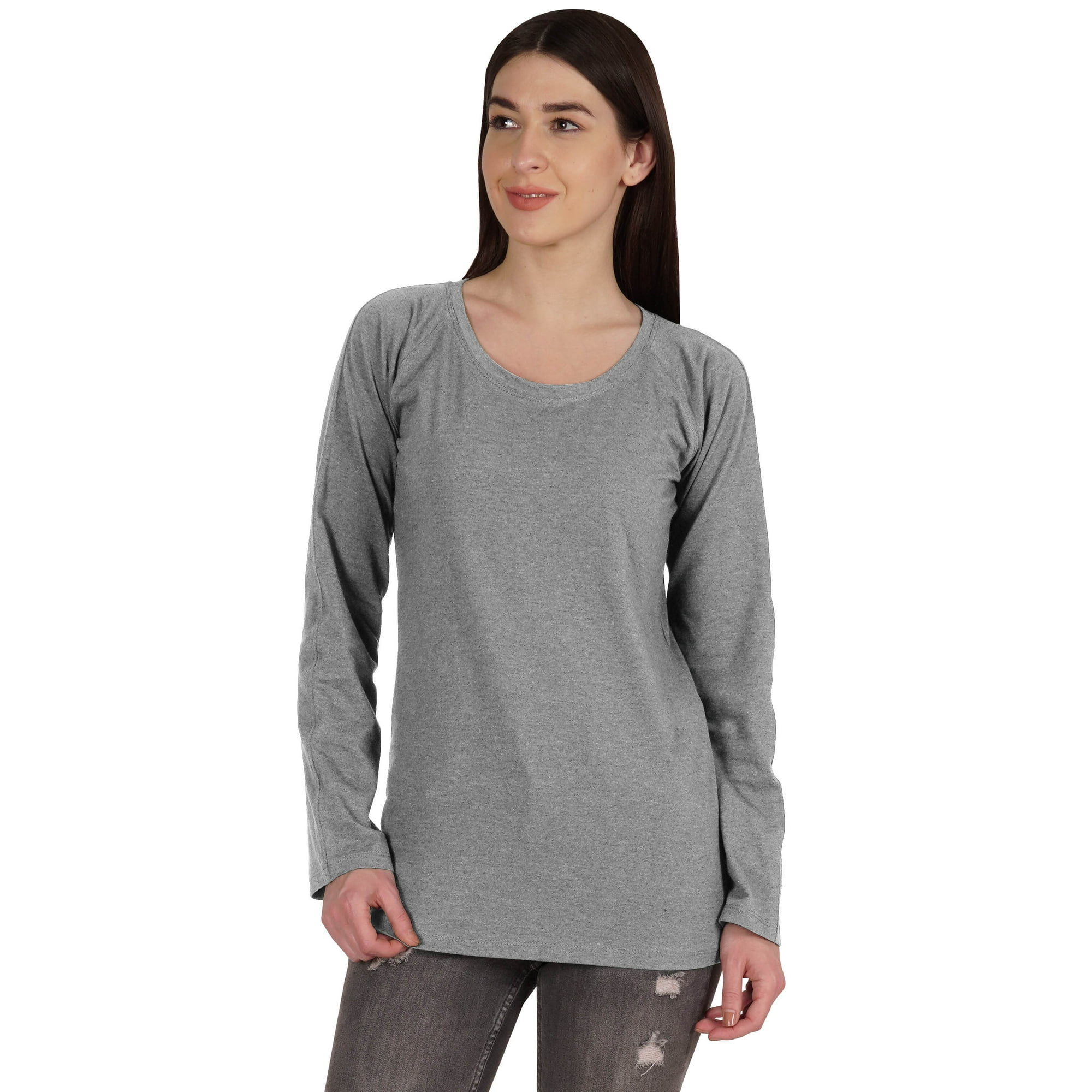 Inkmeso T-shirt à Manches Longues Raglan pour Femmes Col Rond Tee