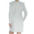 thumbnail image 2 of MAISON JULES Womens Gray Glitter Ruffled Shoulder Long Sleeve Crew Neck Mini Shift Dress  Size: M, 2 of 2