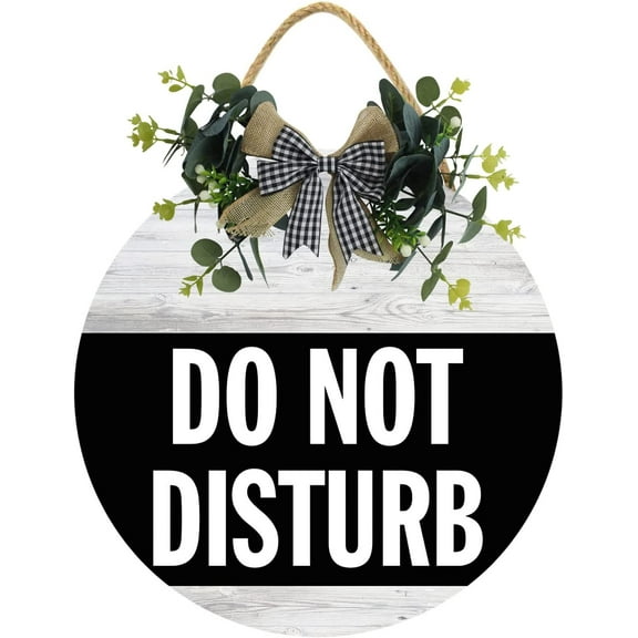 Eveokoki 12" Do Not Disturb Door Hanger Sign, Do Not Disturb Sign & Welcome Sign-Double-Sided Wooden Door Sign for Home, Offices, Clinics, Hotels