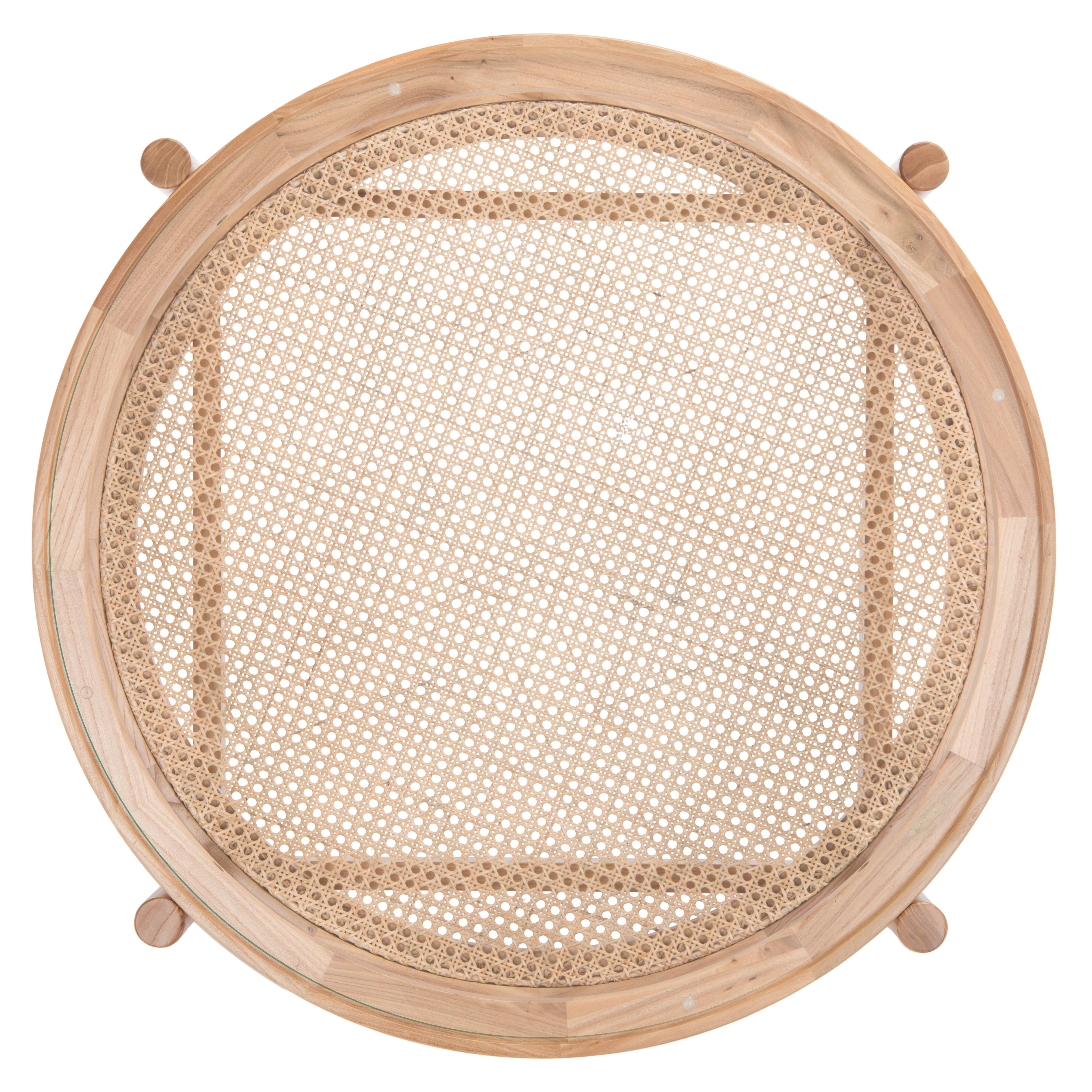 SAFAVIEH Couture Karyna Contemporary Round Glass Coffee Table, Natural/Clear