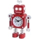 thumbnail image 1 of RV Reloj despertador robot, reloj despertador silencioso de metal inoxidable con ojos de luz intermitente y brazo giratorio, regalo para niños (rojo) oso de fresa Electrónica, 1 of 5