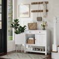 thumbnail image 3 of Asofer 33.5" Farmhouse Buffet Sideboard Cabinet，Farmhouse Console Table with 2 Storage Drawer and 2 Cabinets,Entryway Sofa Table for Kitchen, Dining Room, Living Room,White, 3 of 10