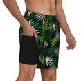 thumbnail image 3 of Daiia Tropical Leaves1 Mens Swim Trunks Swim Shorts Quick Dry Swim Shorts with Mesh Lining Pockets-3X-Large, 3 of 9