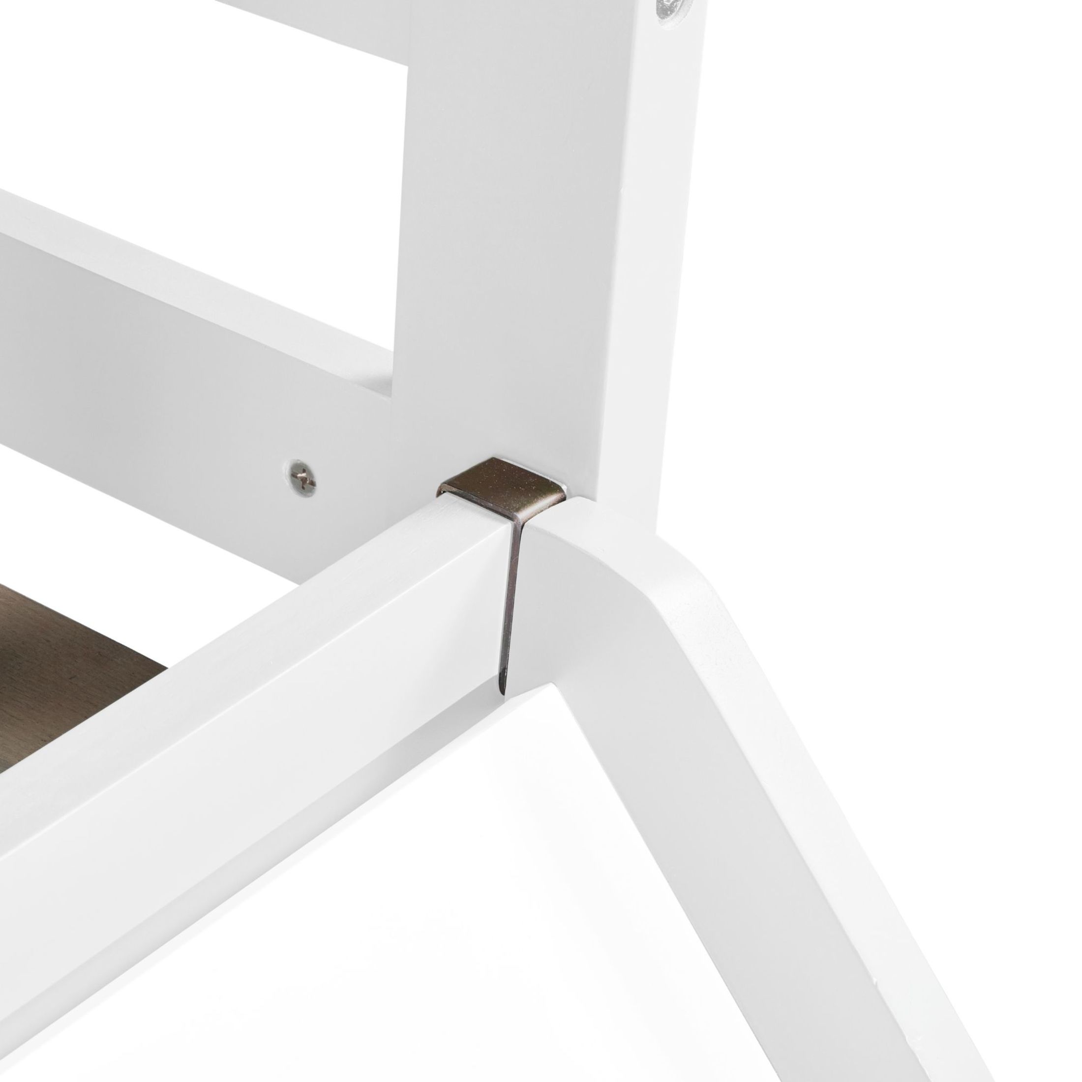 Noble House Twin Over Twin Floor Bunk Bed, Solid Pine Wood Frame with Slide, Convertible Ladder & Guardrails, White