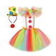 thumbnail image 3 of Disfraz de payaso para niñas, vestido de tutú de malla con sombrero y diadema para vacaciones. Talla XL, 3 of 9