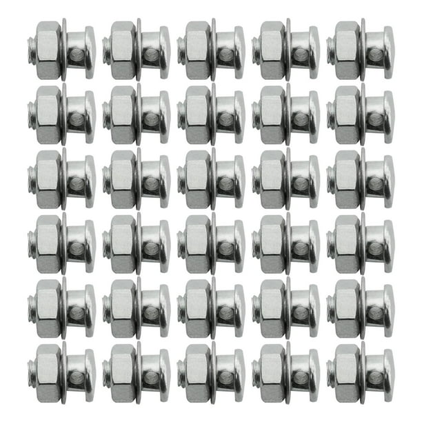30 abrazaderas de ajuste del cable de freno con tuercas y arandelas para cables del acelerador/estrangulador. 13 mm