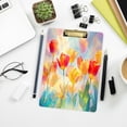 thumbnail image 7 of 12.5" x 9" Acrylic Clipboard with Gold Metal Clip Office and Classroom Essential Vibrant Colorful Tulips, 7 of 7