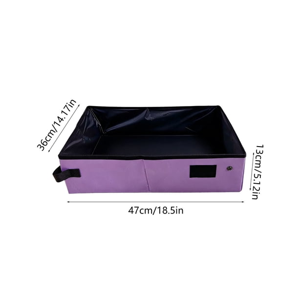 Opvouwbare Reiskattenbak – 50x40x13 Cm, Harde Bodem Met Rits, Grijs – Perfect Voor Onderweg