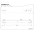 thumbnail image 2 of Kingston Brass DR214481 Milano 48-Inch X 1-1/4-Inch OD ADA Grab Bar, Polished Chrome, 2 of 2