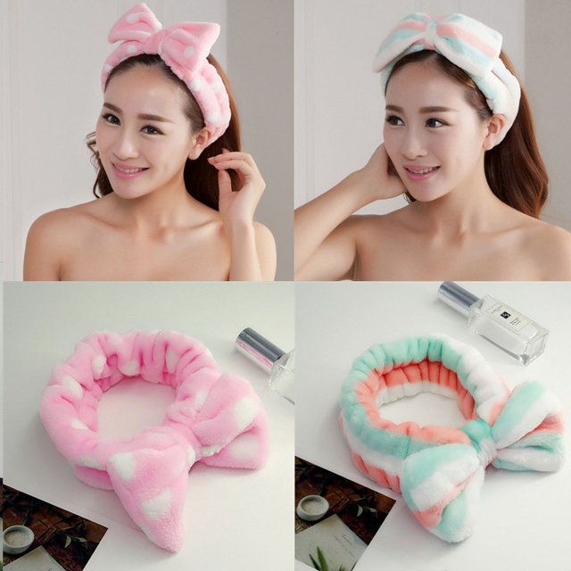 Banda para el cabello de moda coreana con lazo rojo, diadema deportiva para yoga, maquillaje, accesorios para el cabello