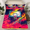 thumbnail image 2 of Castle Fairy Basketball Print Twin Sheet Sets 3pcs for Boys Girls,Hippie Graffiti Splash Twin Fitted Sheet Microfiber,Sport Gamer Breathable Flat Sheet,Super Cozy Room Decor, 2 of 7