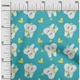 thumbnail image 2 of oneOone Polyester Spandex Turquoise Blue Fabric Asian Kawaii Rabbit Sewing Craft Projects Fabric Prints By Yard 56 Inch Wide, 2 of 4