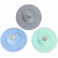 thumbnail image 1 of Silicone Sink Strainer Set - 3 Pack Bathroom Drain Cover Odor-Proof Rebound Saucer for Kitchen and Bathroom Anti-Clog Protection, 1 of 5
