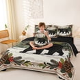 thumbnail image 4 of Manfei Winter Bear 7-Piece Twin Bedding,Wild Woodland Print Bedding Comforter Set,Green,Black Reversible, 4 of 7