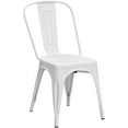 thumbnail image 5 of WYDK Metal Chairs Outdoor Indoor Dining Chairs Side Stackable Chic Restaurant Bistro Cafe Tolix Chairs with Back, Set of 2, Kitchen Farmhouse Pub Trattoria Industrial Metal Bar Chairs,White, 5 of 9