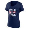thumbnail image 2 of Women's Navy Dallas Cowboys Americana Team V-Neck T-Shirt, 2 of 3