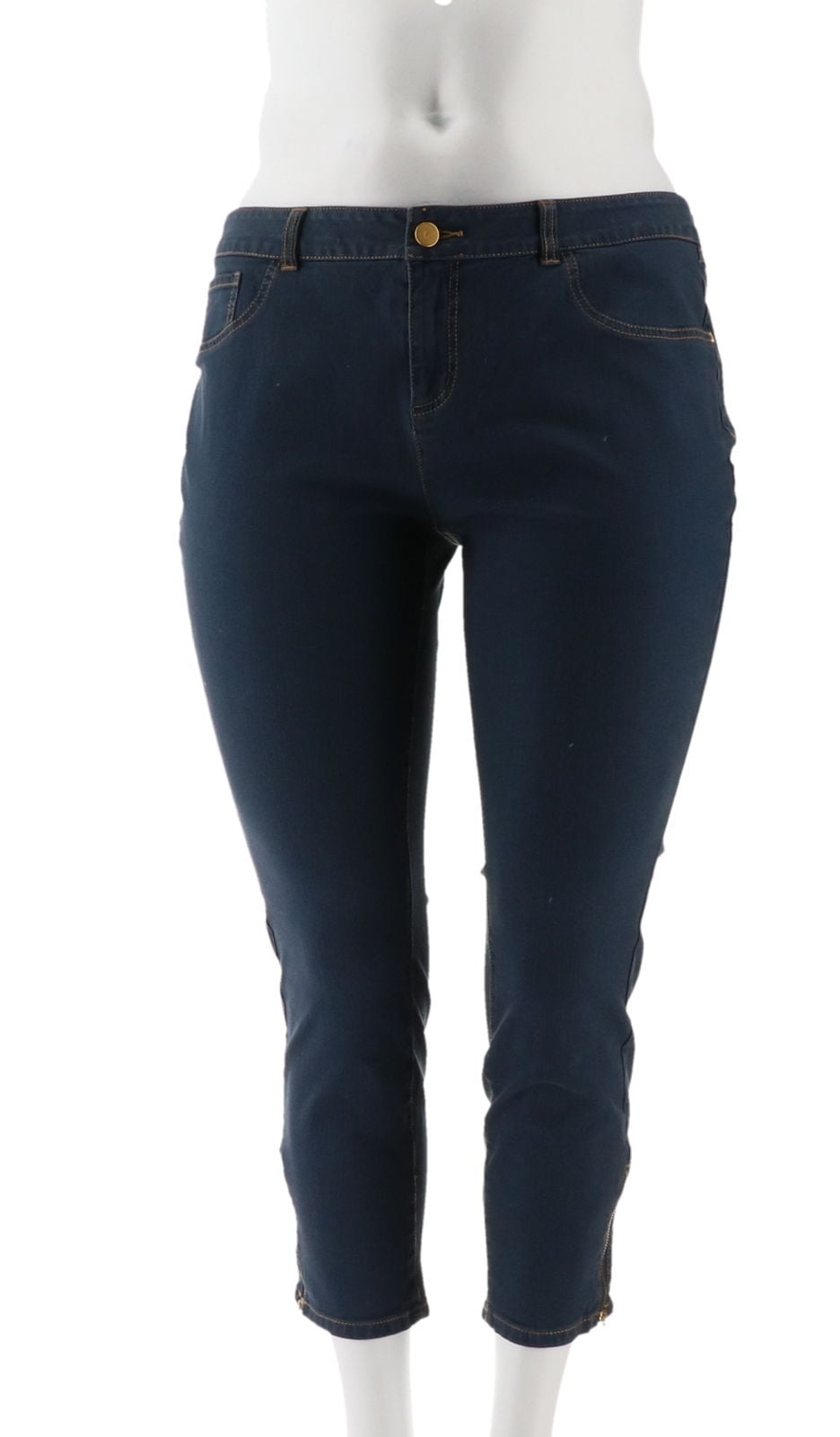 petite ankle zip jeans