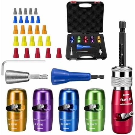 Wire Stripper for Drill, 2025 Electrical Wire Strippers Tools 6/8/10/12/14 AWG with Electrical Wire Twister and Electrical Wire Nut Twister, Premium Effective Wire Twisting Tool