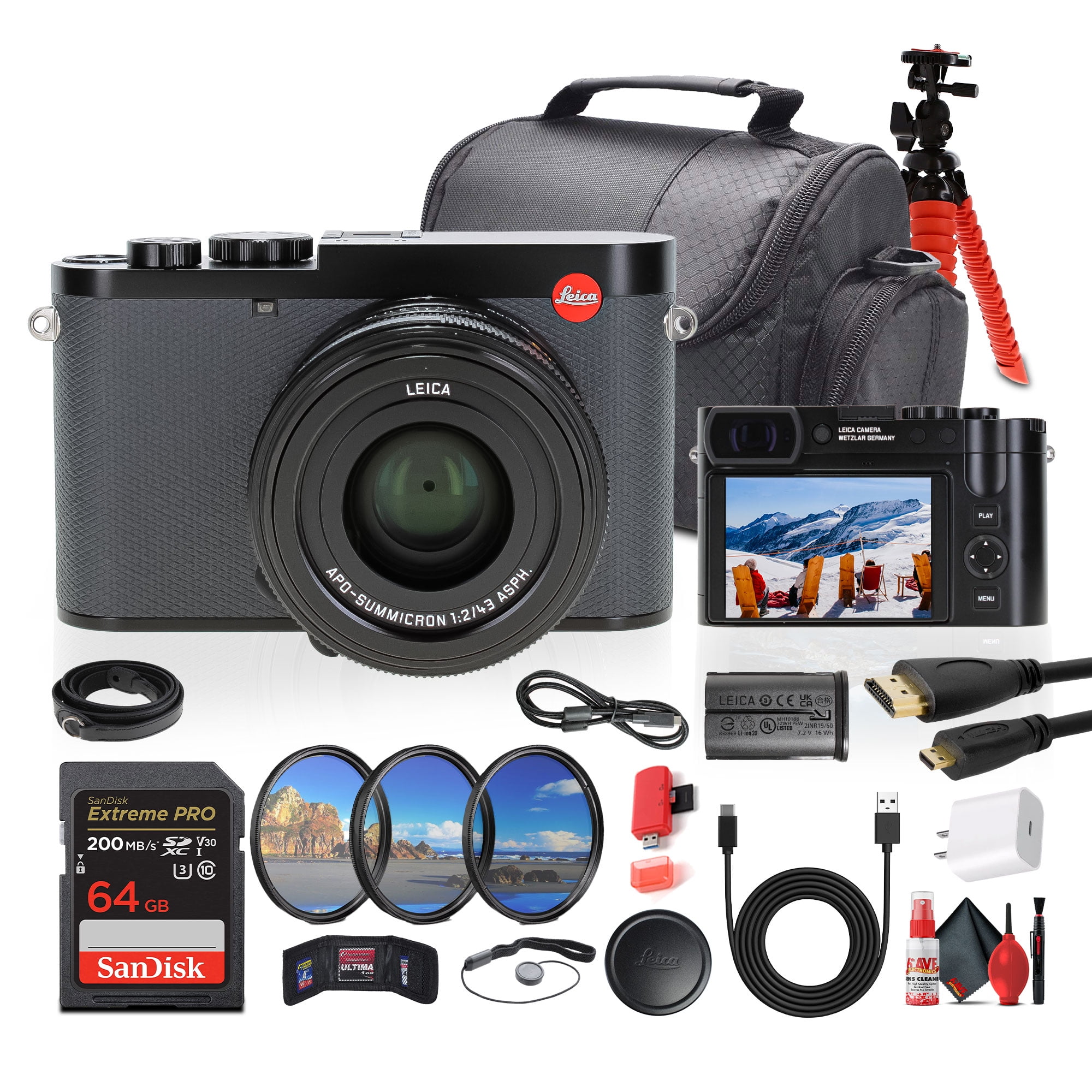 Leica Q2 Semi-Professional Point Shoot Digital Camera (Black Leica Q2 Semi-Professional Point Shoot Digital Camera (Black