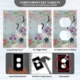 thumbnail image 3 of Yayeee Duplex Wall Plate 1-Gang 4.5"x2.7" Home Receptacle Light Switch Decorative Outlet Cover, Green Floral Cranes Pattern, 3 of 7