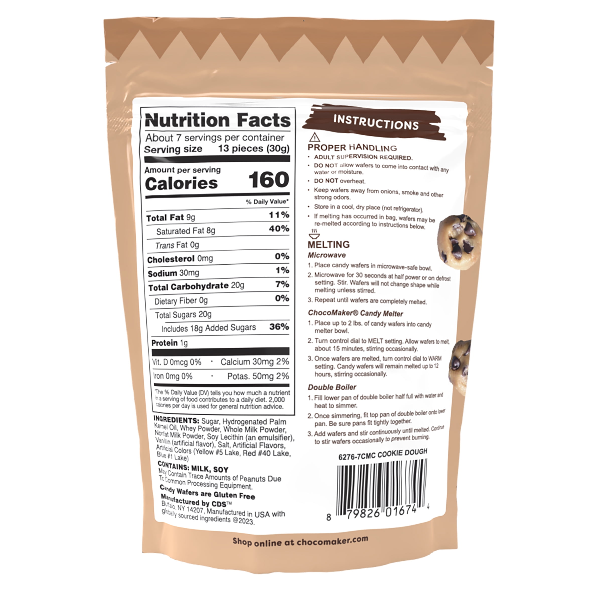 (4 pack) ChocoMaker Cookie Dough Flavored Candy Wafers 7oz