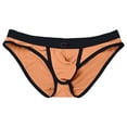 thumbnail image 3 of KHONTS Men's Soft Underwear Low Rise Brief Underpants U Convex Pouch Space Module Funny Lingerie Orange L, 3 of 5