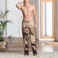 thumbnail image 5 of Uemuo Vintage Floral Vase With Books Pattern Men's Wide Leg Palazzo Lounge Pants with Pockets Light Weight Loose Comfy Casual Pajama Pants-XX-Large, 5 of 9