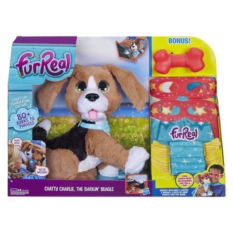 Furreal Friends Chatty Charlie The Barkin Beagle English With Bonus Super Hero Costume Walmart Com Walmart Com