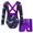 Purple, variant on MSemis 2pcs Kids Girls Dance Outfit Long Sleeve Leotard with Shorts