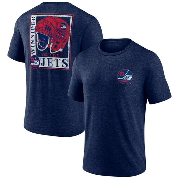 Men's Navy Winnipeg Jets Earnest Will Tri-Blend T-Shirt