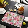 thumbnail image 3 of Pioneer Flower Floral Print Pattern Summer Placemats Table Placemats Set Of 6-Linen Kitchen Washable Placemats Table Mats 12x18 Inch Non-Slip Heat Resistant, 3 of 5