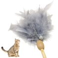 thumbnail image 2 of Kitten Wand Faux Feather Interactive Kitten Teaser Toy Cat Toy Wand with Bell, 2 of 10