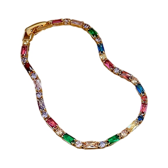 Elegant Antique Designs Colorful Rhinestones Necklace and Bracelet Set Fashion Jewelry for Unique Accessorizing