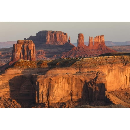 Maryland Hunt Valley Morning light on monuments from Hunts Mesa, Monument Valley Tribal Park, Arizona Print Wall Art By Adam Jones ()