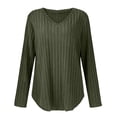 thumbnail image 3 of Women Plus Size Casual Knit V Neck Lightweight Long Sleeve Sweaters Sky Blue XXL, 3 of 4