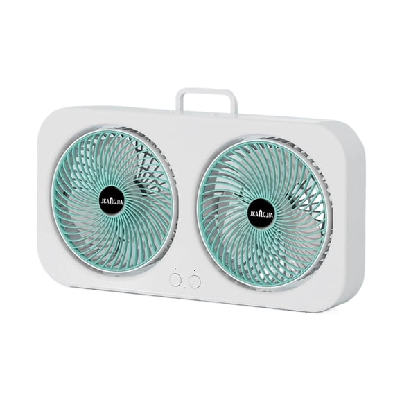 Naiovety Ventilador de escritorio de pared de doble cabezal con ajuste de viento de tres velocidades. Se puede colocar en un soporte para Electrodomésticos verde fresco